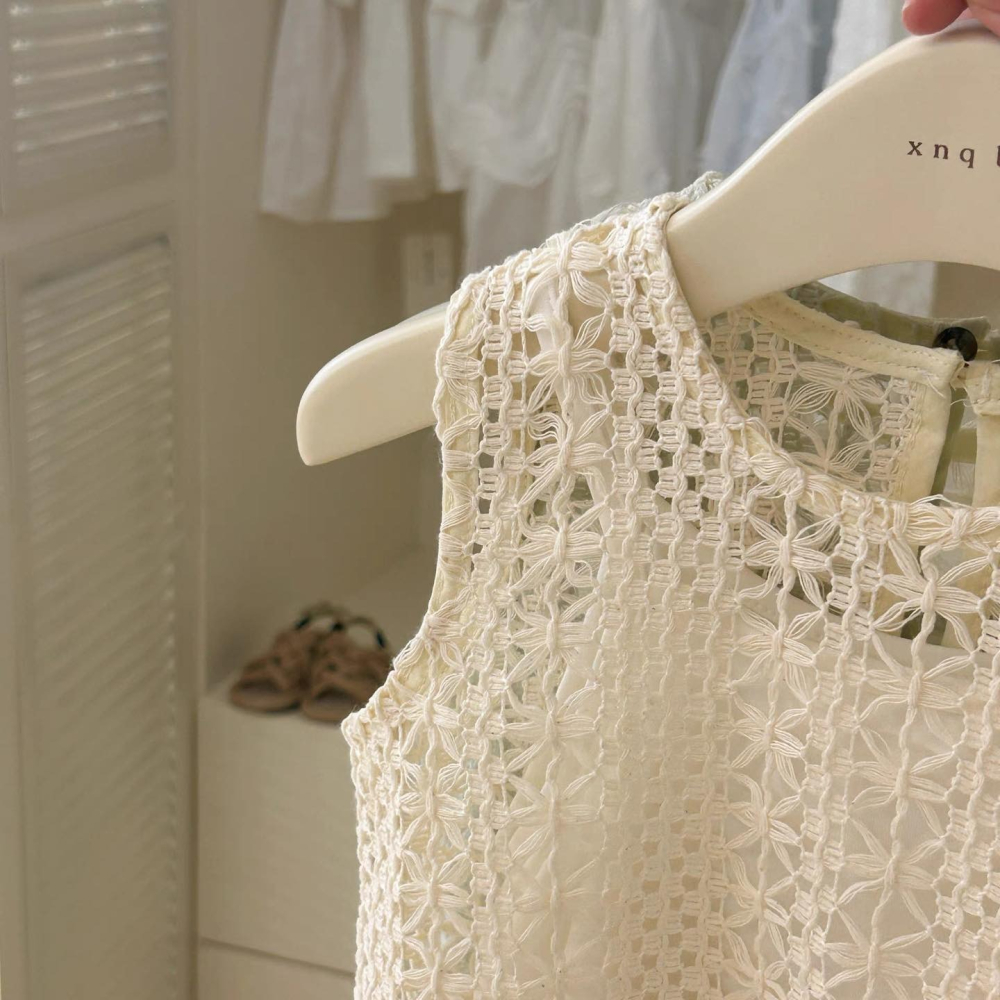 鏤空背心吊帶上衣+牛仔褲套裝-細節圖4