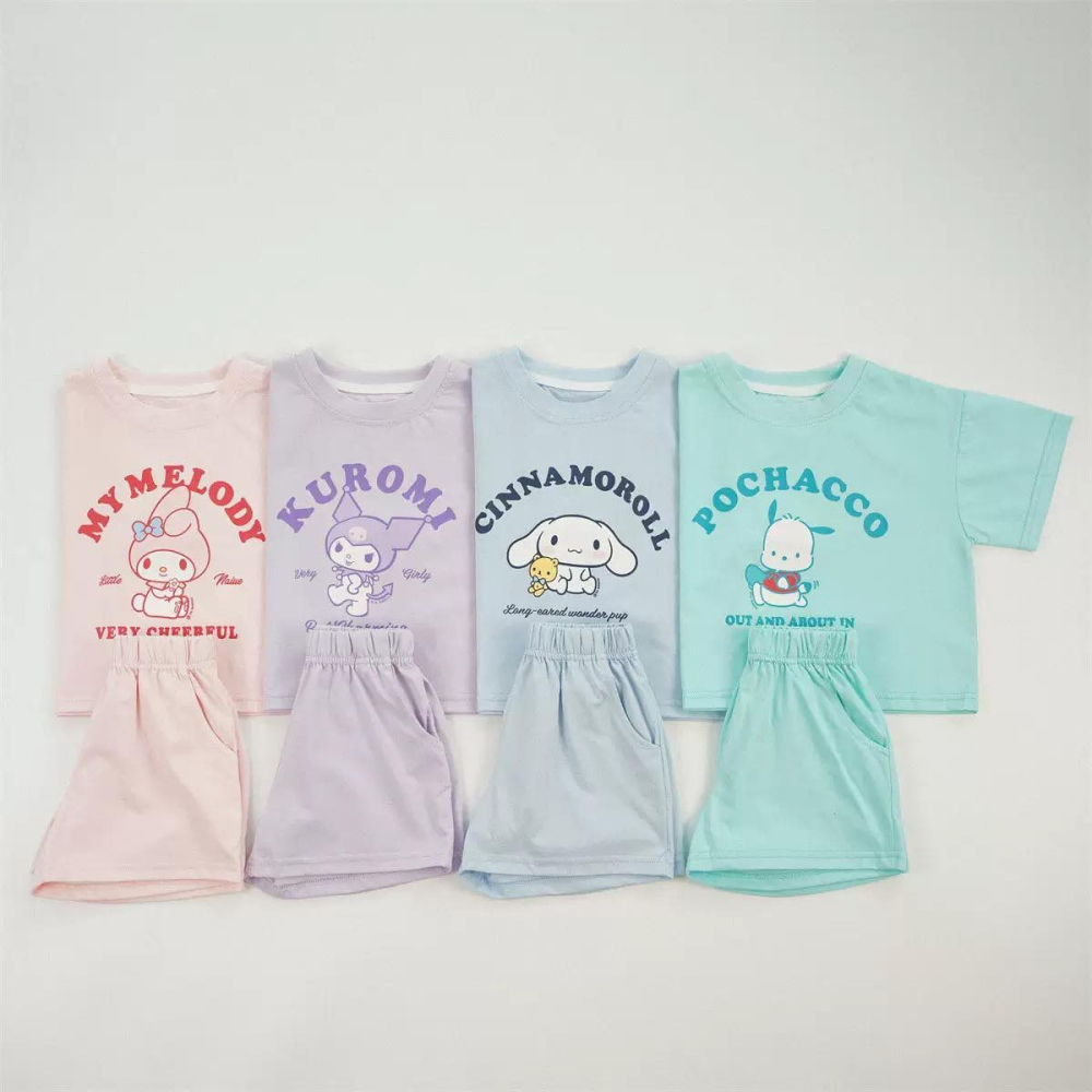 卡通短袖套裝 4色-細節圖3