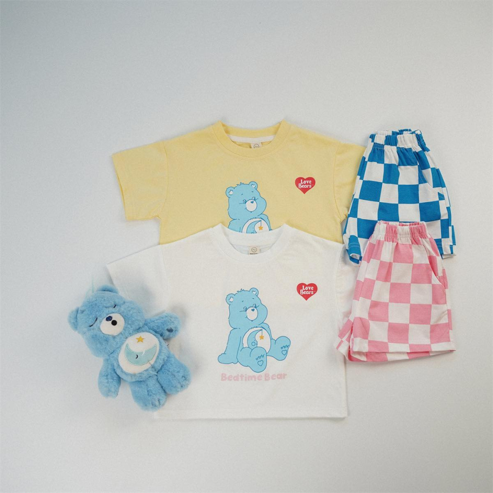 彩虹熊格子短褲套裝 2色-細節圖4