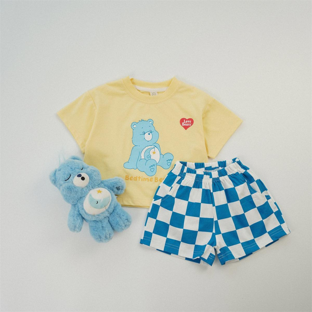 彩虹熊格子短褲套裝 2色-細節圖5
