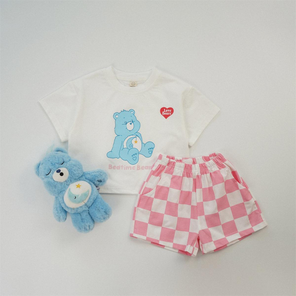 彩虹熊格子短褲套裝 2色-細節圖6