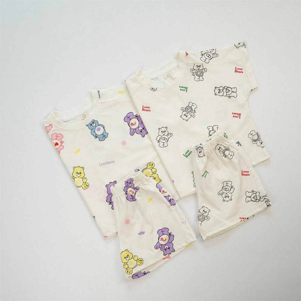 滿版彩虹熊短褲套裝 2色-細節圖2