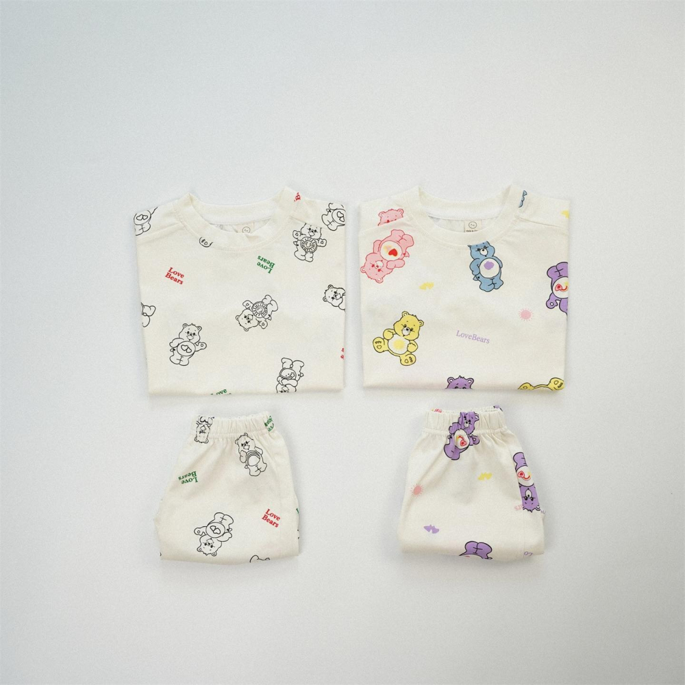 滿版彩虹熊短褲套裝 2色-細節圖3