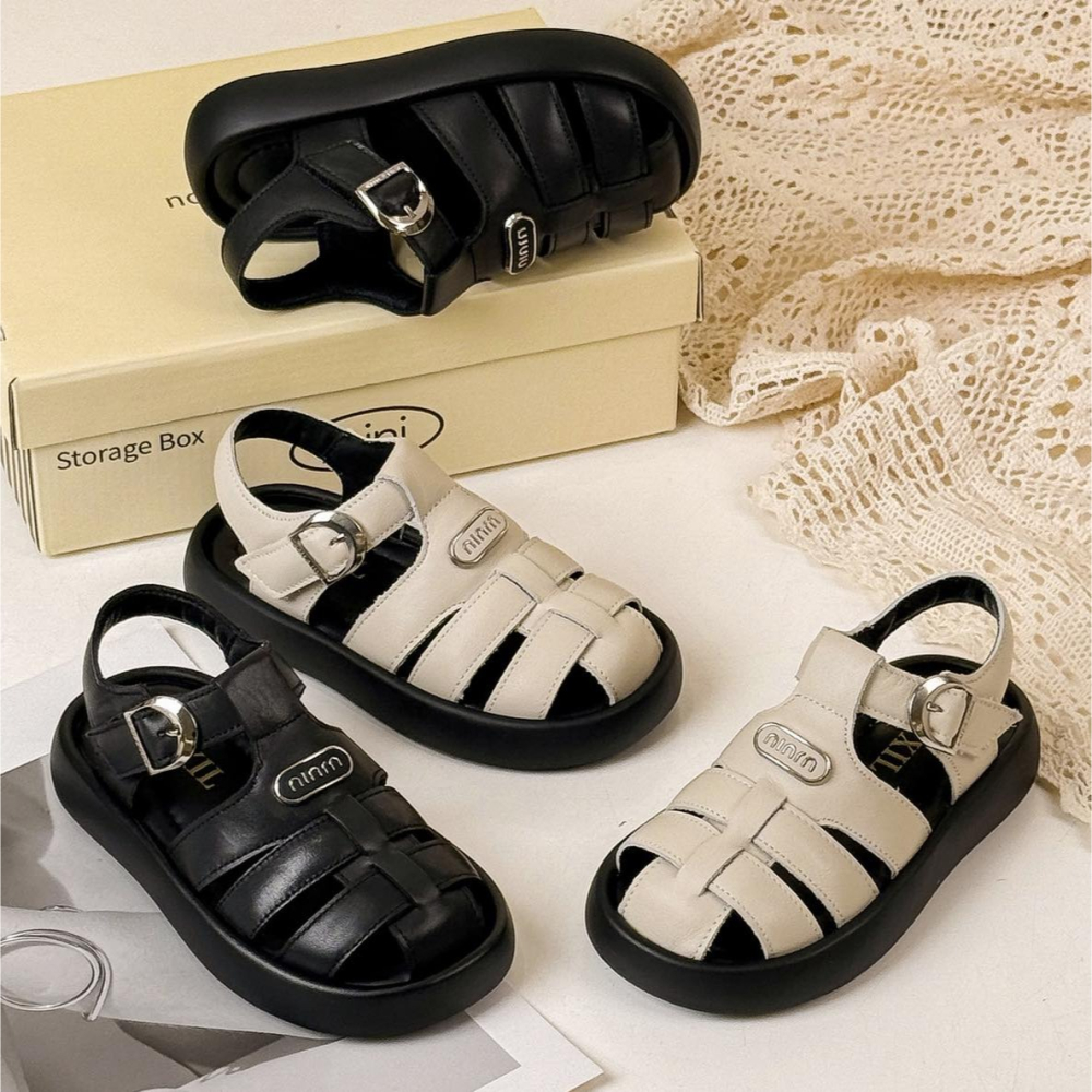 編織鏤空真皮涼鞋 2色-細節圖5