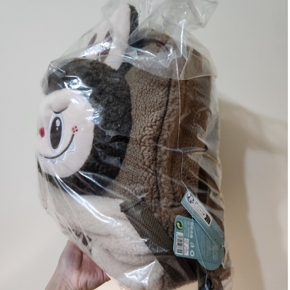 (現貨)Labubu大容量絨毛雙肩後背包-細節圖2