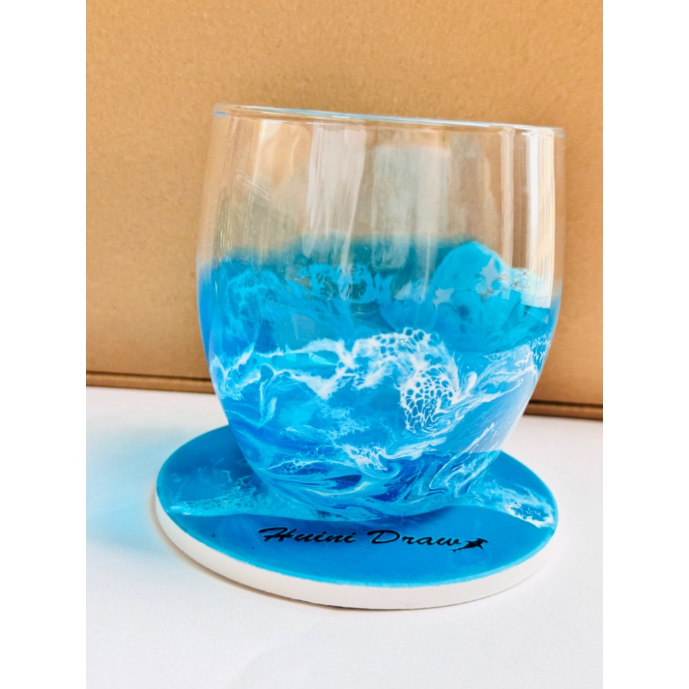 手工樹脂海浪玻璃杯，獨一無二的海洋風祝福-細節圖2