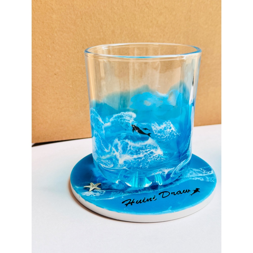 手工樹脂海浪玻璃杯，獨一無二的海洋風祝福-規格圖4