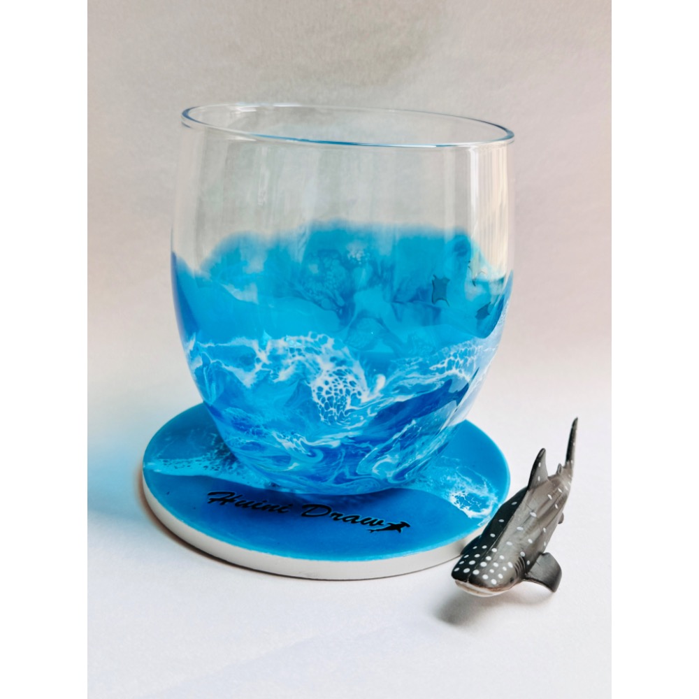 手工樹脂海浪玻璃杯，獨一無二的海洋風祝福-規格圖4