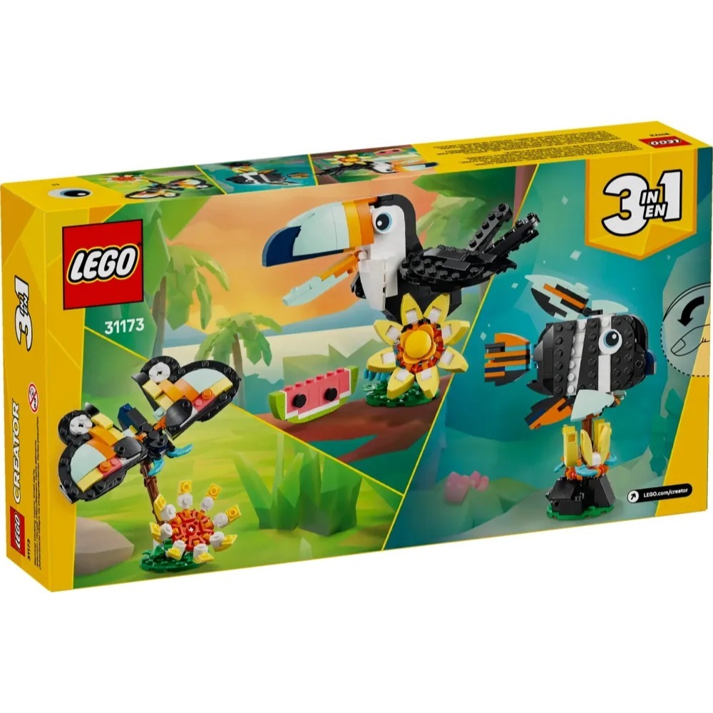 [樂享積木] LEGO 31173 野生動物：熱帶巨嘴鳥 創意3合一系列-細節圖2