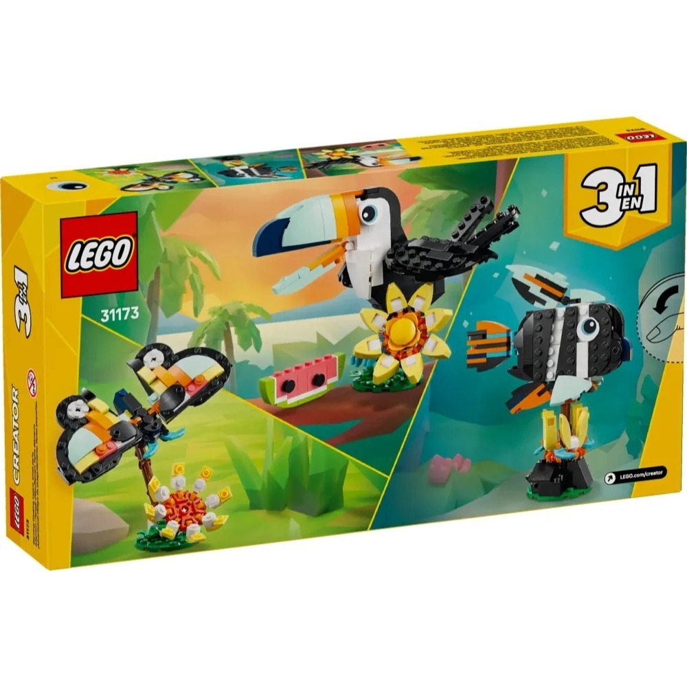 [樂享積木] LEGO 31173 野生動物：熱帶巨嘴鳥 創意3合一系列-細節圖2