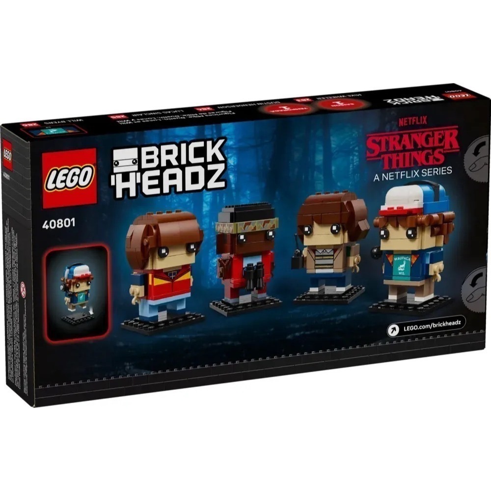 [樂享積木][可刷卡] LEGO 40801 麥克、達斯汀、路卡斯和威爾玩偶 BrickHeadz系列-細節圖2