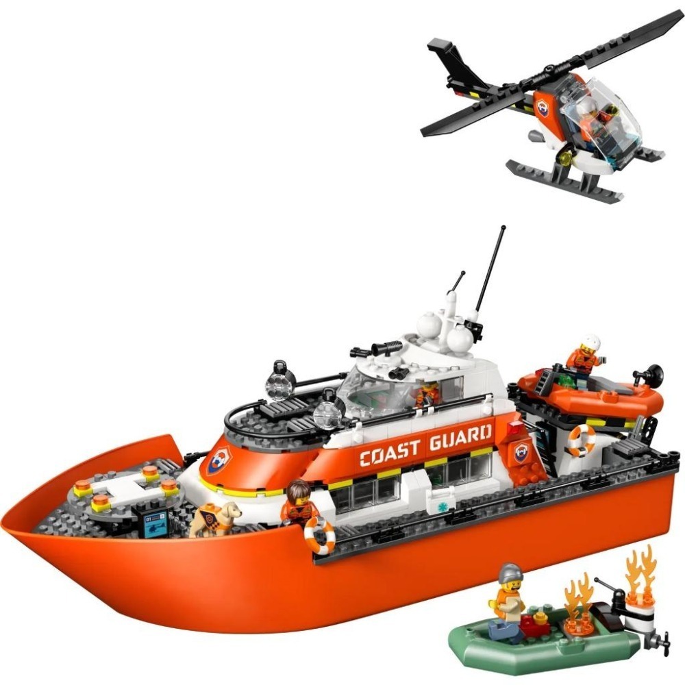 [樂享積木][可刷卡] LEGO 60504 海岸巡防隊救援船和直升機 城市系列-細節圖3