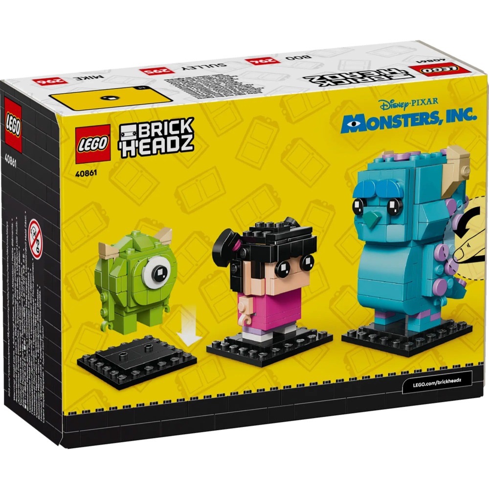 [樂享積木][可刷卡] LEGO 40861 毛怪、大眼仔和阿布玩偶 BrickHeadz系列-細節圖2