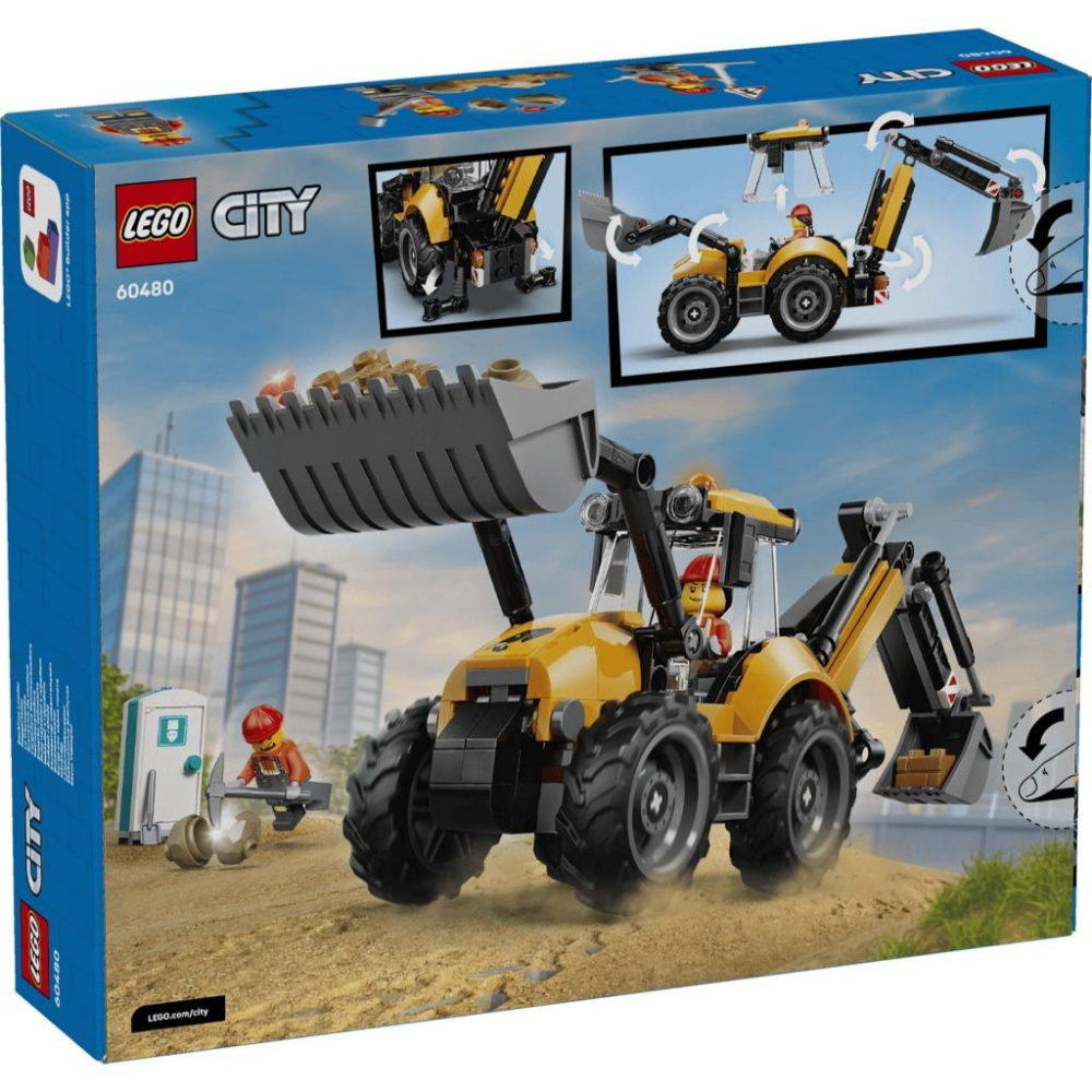 [樂享積木][可刷卡] LEGO 60480 黃色反鏟裝載機 城市系列-細節圖2