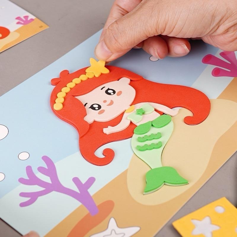 兒童立體貼畫 公主貼畫 EVA貼畫 夢幻公主貼畫 益智手作 手作貼畫 幼稚園禮物 小女孩手作 分享禮-細節圖2