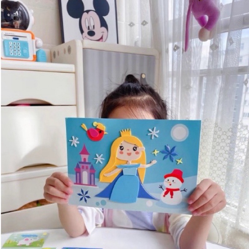 兒童立體貼畫 公主貼畫 EVA貼畫 夢幻公主貼畫 益智手作 手作貼畫 幼稚園禮物 小女孩手作 分享禮-細節圖6