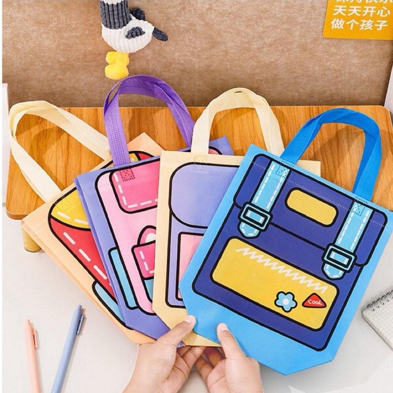 多巴胺手提袋 卡通手提袋 Dopamine手提袋 書包提袋 糖果色系手提袋 幼兒園分享禮伴手禮袋 輕便提袋 可折疊提袋-細節圖4