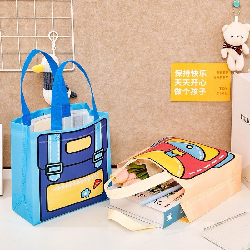 多巴胺手提袋 卡通手提袋 Dopamine手提袋 書包提袋 糖果色系手提袋 幼兒園分享禮伴手禮袋 輕便提袋 可折疊提袋-細節圖5