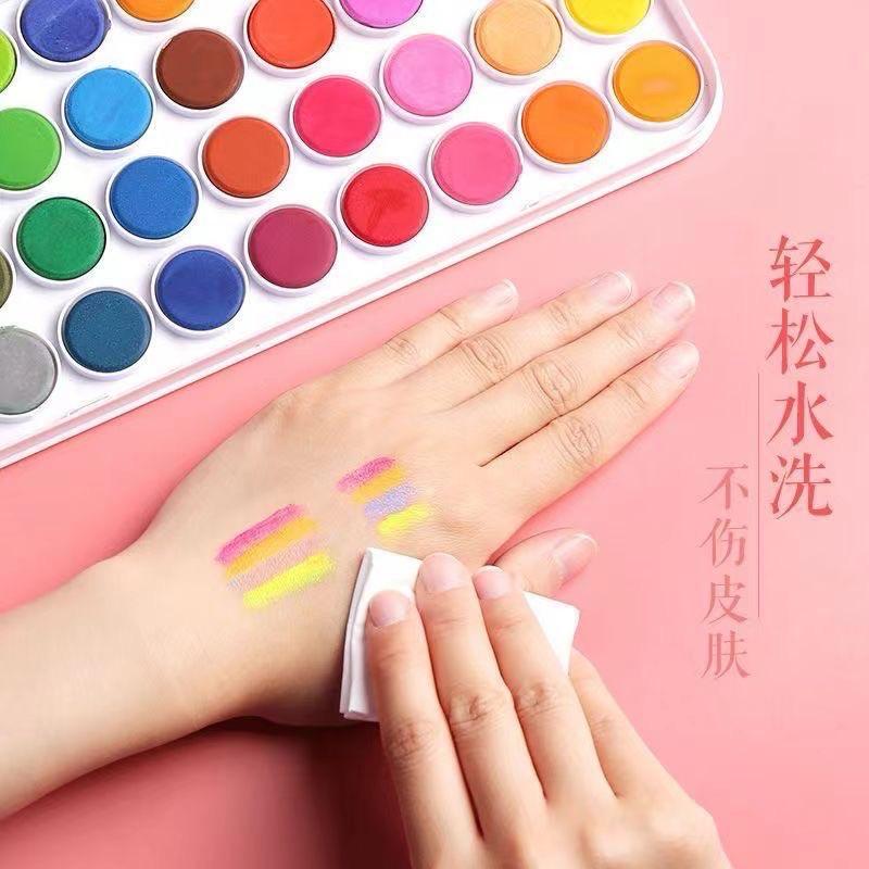 水彩顏料 水彩固體顏料 固體水彩畫餅 盒裝水彩顏料 初學者繪畫顏料 寫生DIY美術粉餅 畫畫顏料 繪畫固體水彩-細節圖8