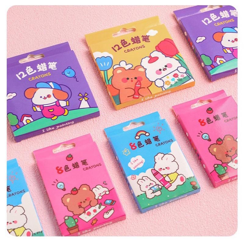 💯免運⏰ 蠟筆 卡通蠟筆 分享禮物 美術蠟筆 不沾手 耐摔 12色蠟筆 8色蠟筆 盒裝蠟筆 迷你蠟筆 塗鴨蠟筆-細節圖7