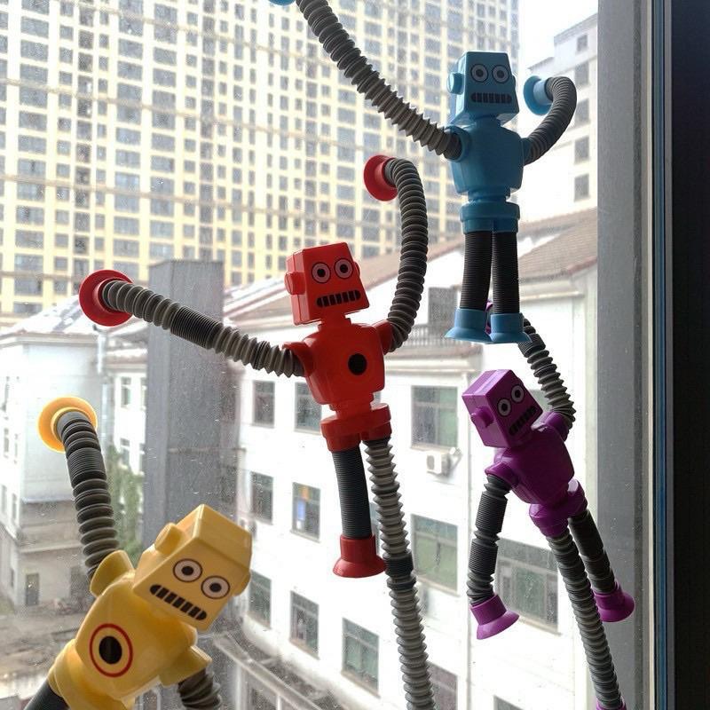 🦒 趣味百變拉伸 🤖 吸盤伸縮長頸鹿 伸縮管玩具 百變機器人 解壓玩具 變形玩具 益智玩具 親子互動 百變造型玩具-細節圖3