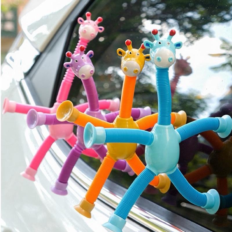 🦒 趣味百變拉伸 🤖 吸盤伸縮長頸鹿 伸縮管玩具 百變機器人 解壓玩具 變形玩具 益智玩具 親子互動 百變造型玩具-細節圖6
