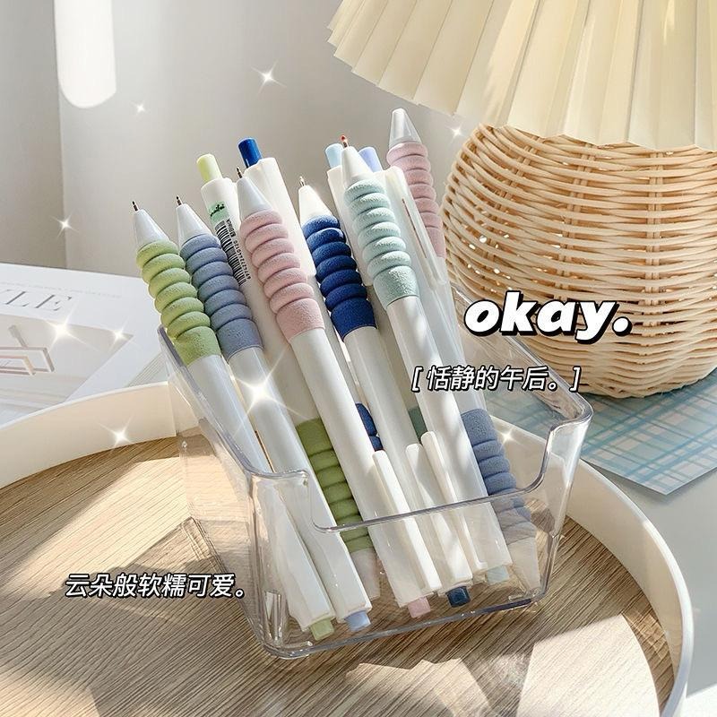 ✅ 雲朵ST筆 📝 小清新ST筆 按壓筆 莫蘭迪自動筆 刷題筆  果凍色  ins 可愛 奶油色筆 棉花糖筆 馬卡龍-細節圖2