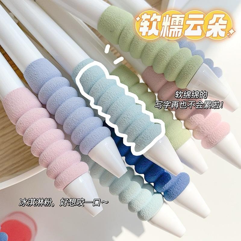 ✅ 雲朵ST筆 📝 小清新ST筆 按壓筆 莫蘭迪自動筆 刷題筆  果凍色  ins 可愛 奶油色筆 棉花糖筆 馬卡龍-細節圖3