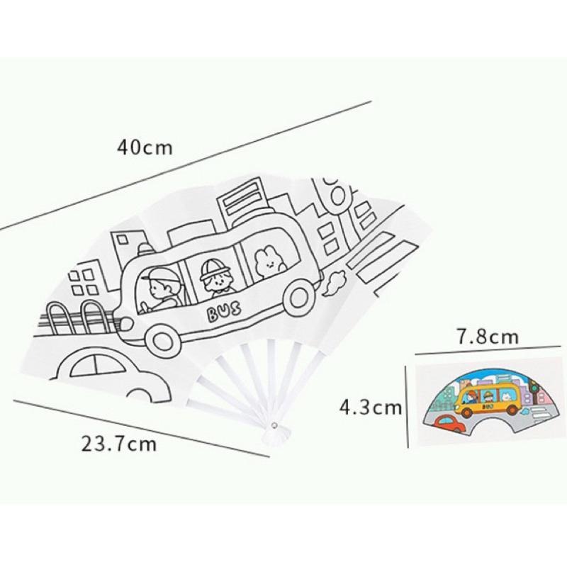 夏日出行 🪭 塗鴉扇子 彩繪扇子DIY塗鴉扇子 著色扇子 手作塗鴉折扇 畫畫扇子 繪畫折扇 大風力 攜帶方便扇子-細節圖9