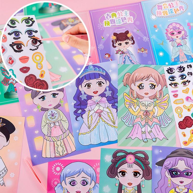 👸 著色公主貼紙本 💫 加大版換裝貼紙書 公主著色本 DIY貼紙本 兩用貼紙塗色本 漂亮貼紙塗鴉書 畫本 貼紙-細節圖3