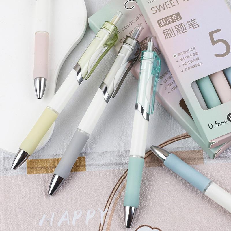按動筆 果凍色 高顔值刷題筆 0.5mm 中性筆 子彈頭筆 考試用筆 碳素筆 簽字筆 水筆 圓珠筆 學生文具 辦公用品-細節圖2