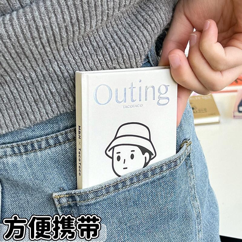 簡約筆記本 A7口袋本 tacotaco手賬本 高顏值迷你小本子 硬面手帳本 學生空白記事本-細節圖3