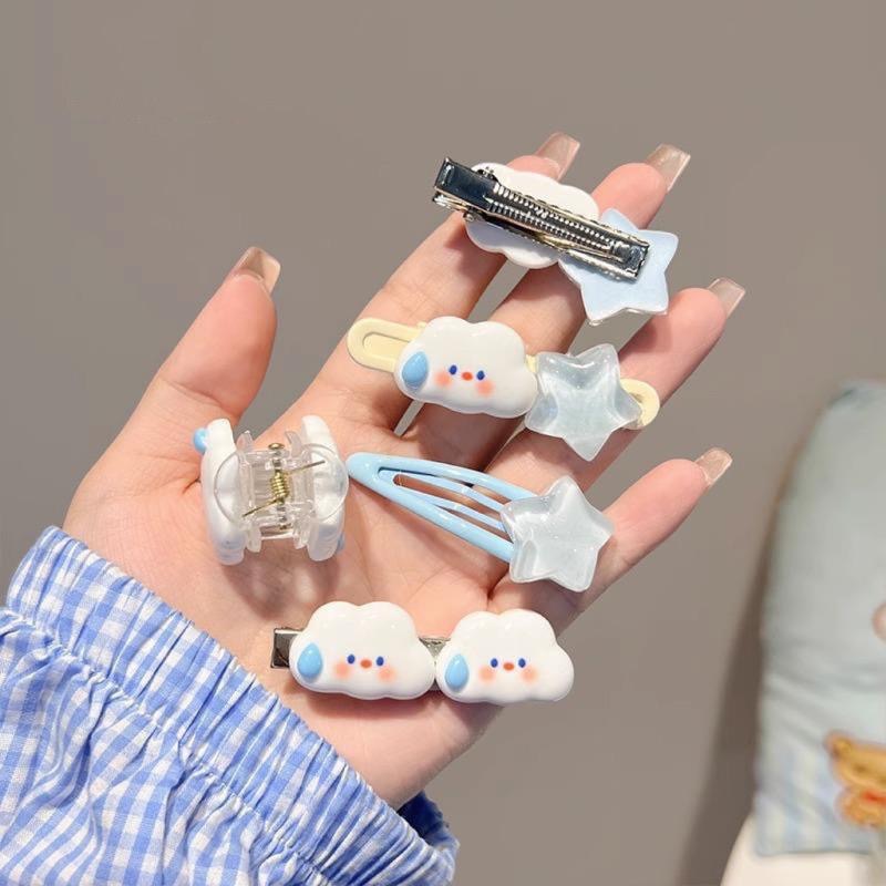 🌟 甜美系髮夾 ☁️ 雲朵髮夾 奶油色 瀏海髮夾 星星髮夾 可愛髮夾 BB夾 髮飾 小髮夾 鴨嘴夾-細節圖4