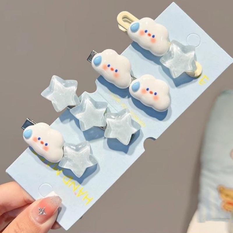 🌟 甜美系髮夾 ☁️ 雲朵髮夾 奶油色 瀏海髮夾 星星髮夾 可愛髮夾 BB夾 髮飾 小髮夾 鴨嘴夾-細節圖6