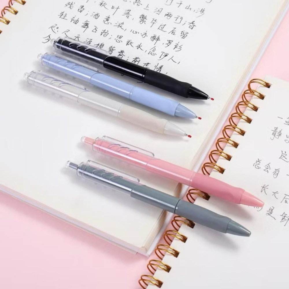 莫蘭迪系列按動筆  中性筆 韓國少女心 0.5簽字筆 教師訂正筆 馬卡龍色  簽字筆 刷題筆 學生用筆 黑色水性筆-細節圖6