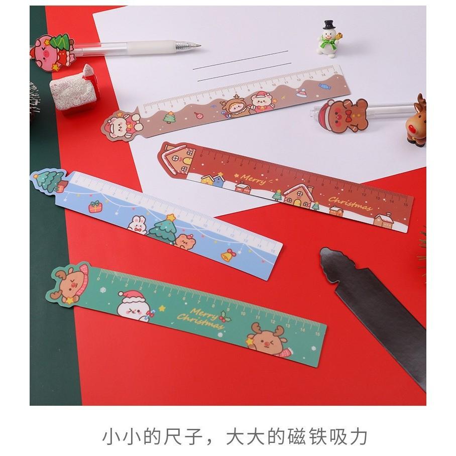 卡通聖誕磁性尺 學生獎勵 兒童學生用尺 磁性尺 15CM直尺 聖誕禮品 分享禮物-細節圖4