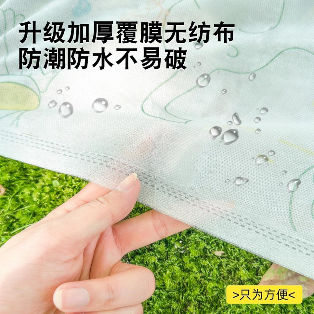 加厚野餐墊 加大便攜露營墊 一次性野餐墊 防水野餐墊 印花露營墊 戶外旅行 公園野餐 免洗野餐墊 加厚覆膜 無紡布防潮墊-細節圖4