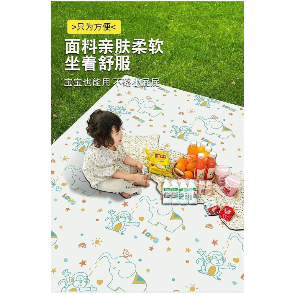 加厚野餐墊 加大便攜露營墊 一次性野餐墊 防水野餐墊 印花露營墊 戶外旅行 公園野餐 免洗野餐墊 加厚覆膜 無紡布防潮墊-細節圖5