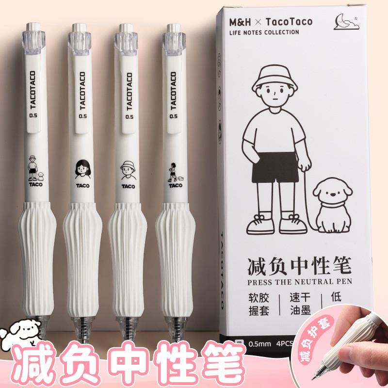 減負st刷題筆 0.5mm TACO系列 中性筆 軟膠套 學生書寫水筆 簽字筆 學習文具 辦公文具 黑色筆芯 創意刷題筆-細節圖3