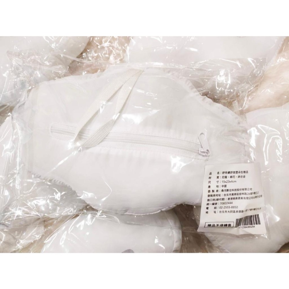 舒旅雲朵包 白色 15x23x4cm (Cetaphil舒特膚贈品) 澎鬆Q軟 泡泡包 旅行包 迷你包 手拿包 軟綿綿-細節圖2