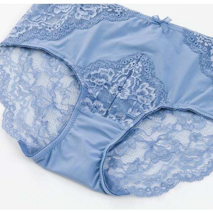 mumu現貨 黛安芬-自然優雅系列 蕾絲無痕中腰平口內褲L 純淨白/質感藍 87-2014-細節圖2
