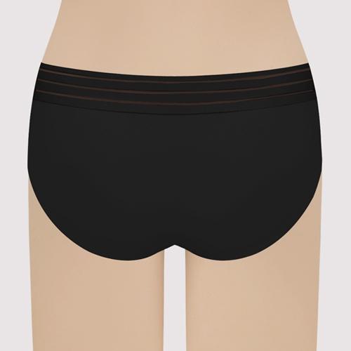 全新現貨【瑪登瑪朵】無鋼圈 低腰寬邊三角無痕內褲(黑) 規格: L-細節圖3