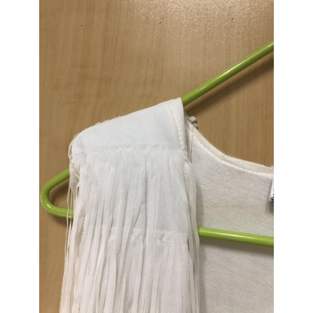 流蘇 造型 背心 外套 米白色-細節圖3