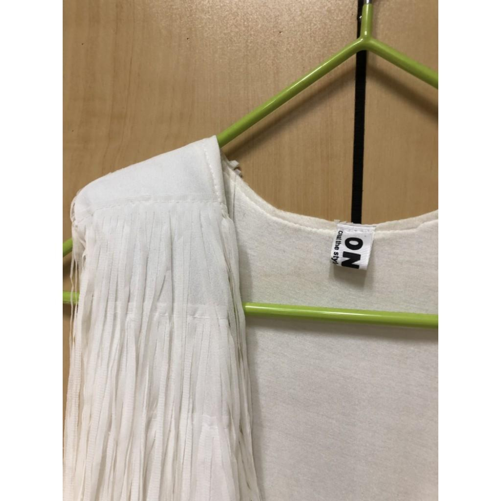 流蘇 造型 背心 外套 米白色-細節圖4