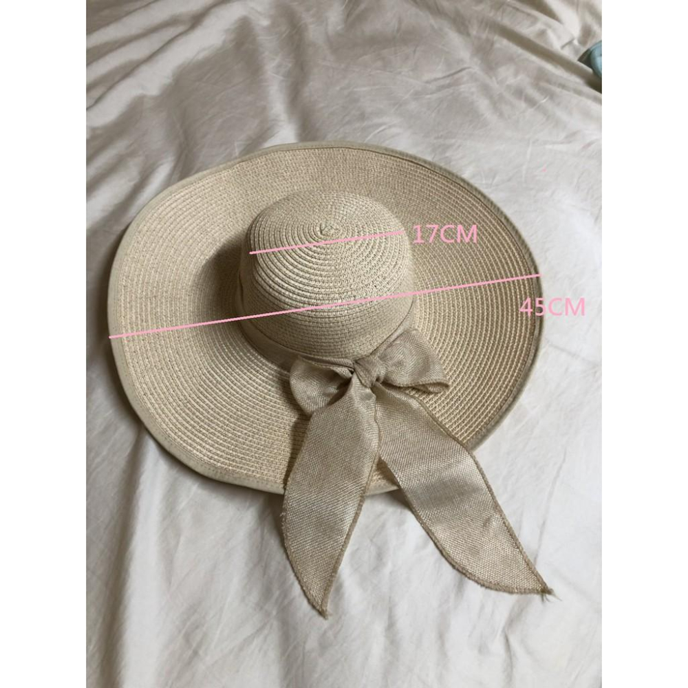 泰國帶回 全新 夏日遮陽  蝴蝶結 草帽-細節圖2