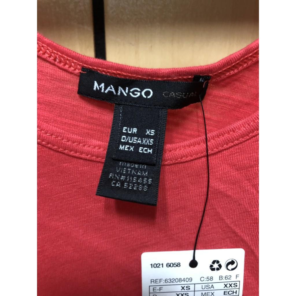 全新 Mango 橘紅色 細肩帶 背心-細節圖2