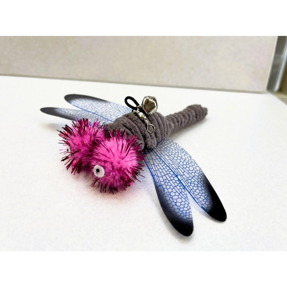 ✪四寶的店✪新型 逗貓棒 大蜻蜓 吊繩式 彩色繽紛 貓咪解悶玩具 自嗨-細節圖3