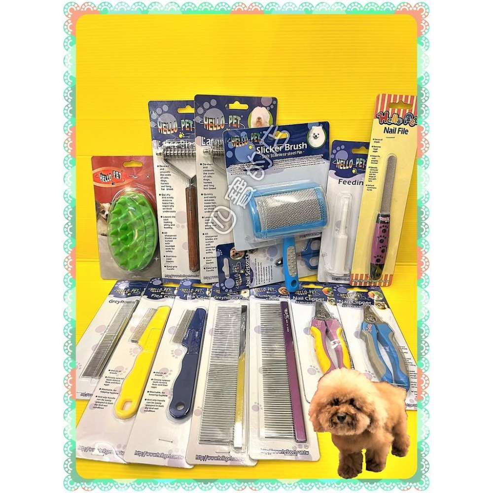 ✪四寶的店n✪附發票~Y型加寬刀梳13片型 木質手柄 不繡綱刀片 Hello Pet 哈囉佩特 脫毛梳/開結梳/刮毛梳-細節圖2