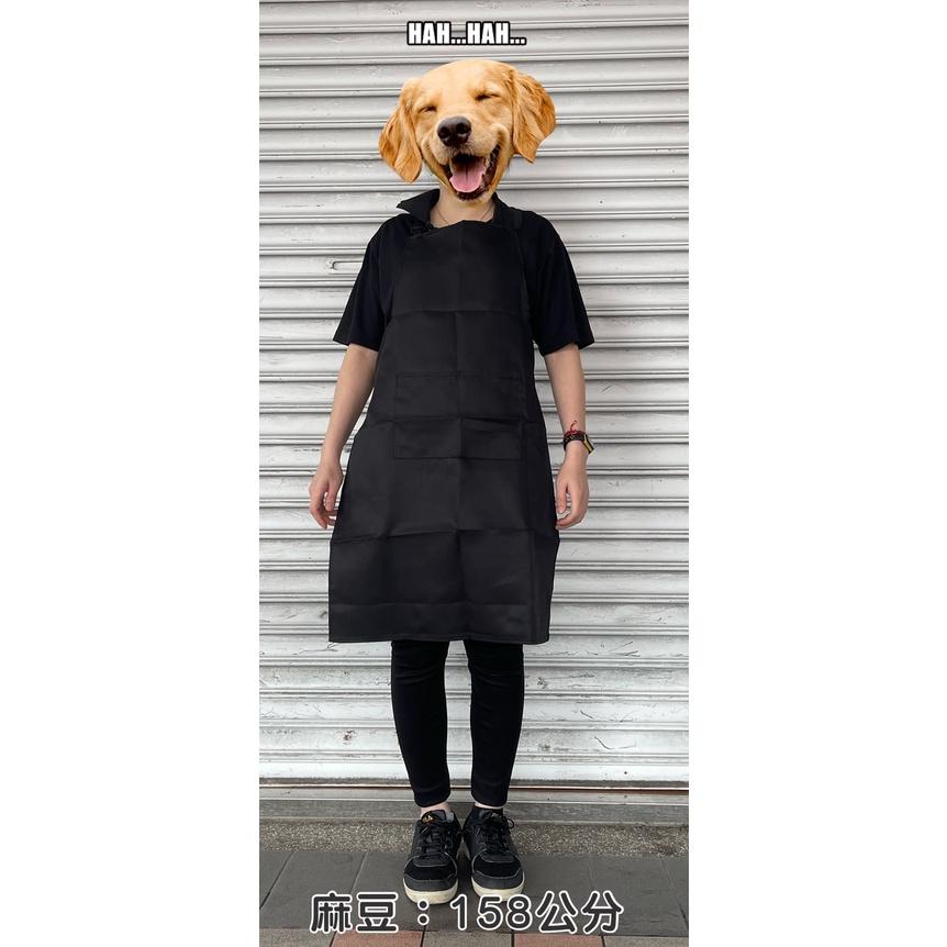 👍四寶的店👍寵物美容考試檢定用品 黑色 素面 防潑水 圍裙 犬 狗 剃毛 剪毛 美髮 工作服 源杏 雙口袋 無標誌-細節圖4