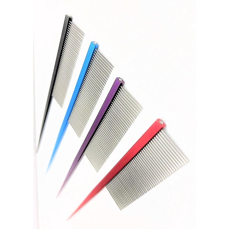 現貨👍四寶的店👍《密齒 尖尾梳》美容級 好梳理 好握 犬 貓 分線梳 鋼梳 造型梳  寵物美容師國家考試用品 源杏-細節圖2